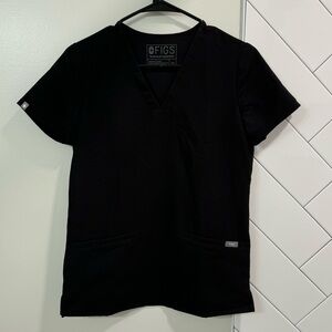 Figs Women's Black Casma Three-Pocket Scrub Top
Size XXS